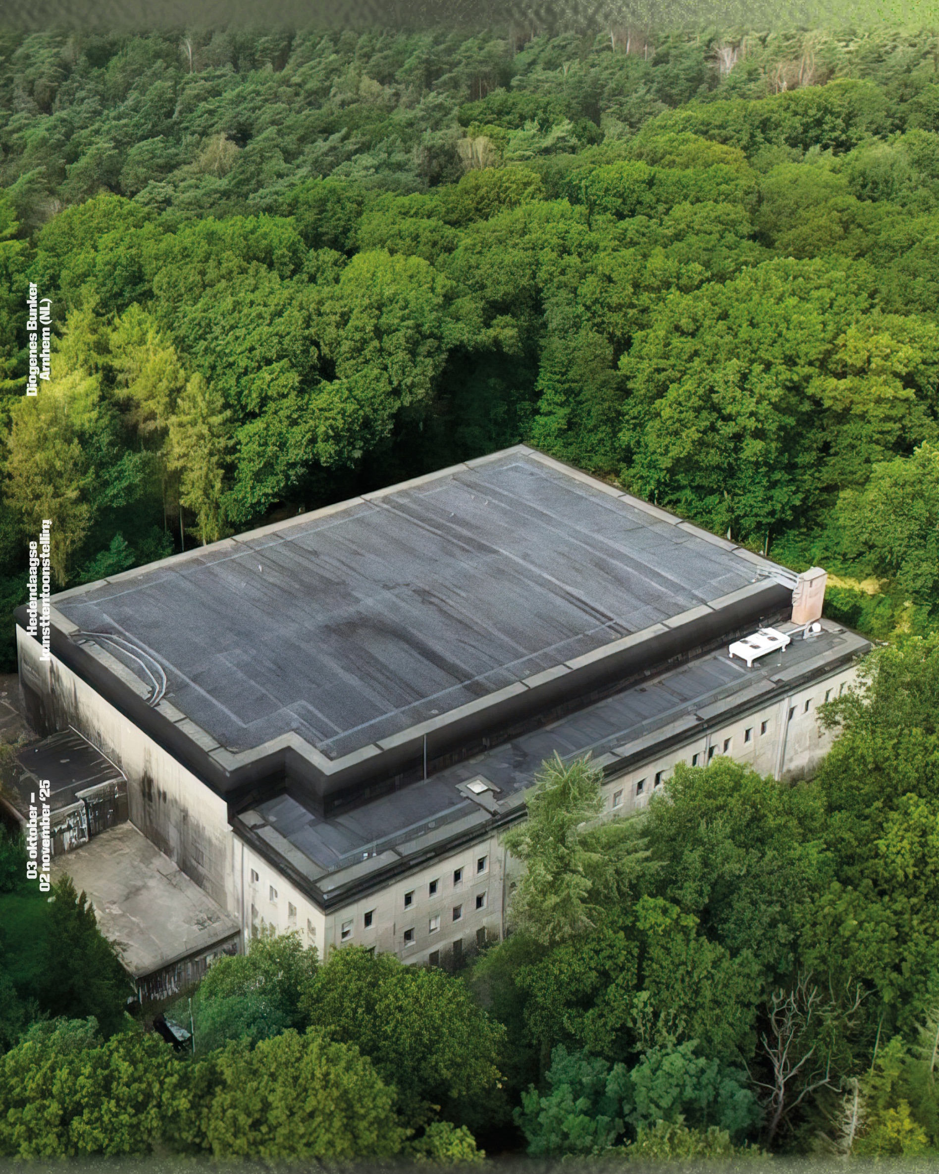 De bunker vanuit de lucht.